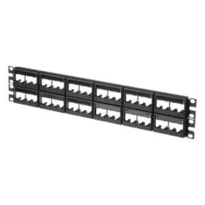 PANDUIT CPPL48WBLY – Panel de Parcheo Modular / 48 Puertos / 2 UR / Plano / Sin Blindaje / Mini-Com / Rack 19"