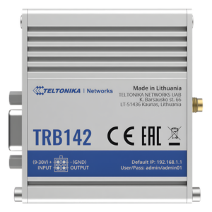 TELTONIKA TRB142 – Gateway Industrial LTE Cat 1 / RS232 DB9 / OpenWrt / 9-30 VDC / -40 a 75 °C / DIN Rail