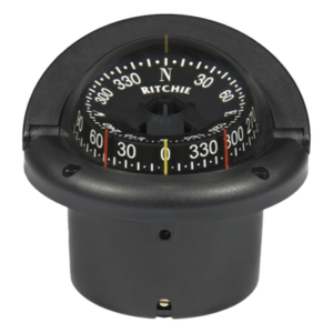 RITCHIE HF-743 – Brújula para timonel / Esfera abierta 3.75" (95 mm) / Iluminación nocturna verde / Orificio de montaje 4" (102 mm)