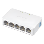Mercusys MS105 – Switch de Escritorio / 5 Puertos 10/100 Mbps / Capacidad de Conmutación 1 Gbps / Sin Ventilador / Plug and Play