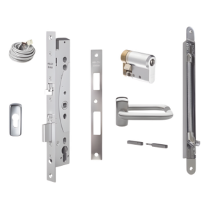 ABLOY EL460KITSYS144 – Kit de cerradura electrificada / Perfil angosto / Control de acceso exterior / Salida libre interior / Puerta simple