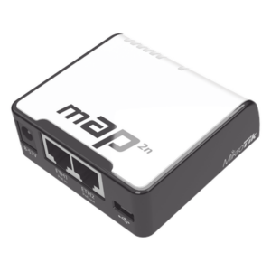 MIKROTIK RBMAP2N – (mAP 2n) 2 Puertos Fast Ethernet, 1 Puerto MicroUSB, WiFi 2.4 GHz 802.11 b/g/n