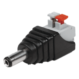 EPCOM TITANIUM JR52X – Adaptador de Alimentación / Jack 3.5 mm Macho Polarizado / 12 Vcc / Terminales Push / Pin Cobre 2.1 mm
