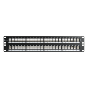 SIEMON KPNL-F2-48-01S – Patch Panel / 48 Puertos Keystone UTP / Plano 2UR / Acero 18 Gauge / 19.00 x 3.50 x 5.96 in