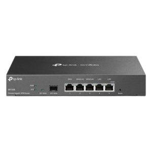 TP-LINK ER7206 – Router Empresarial Multi-WAN / 5 Puertos Gigabit / 1 Puerto SFP / 150,000 Sesiones Concurrentes / 55 Túneles OpenVPN / 100 Túneles IPsec / Gestión Cloud Omada