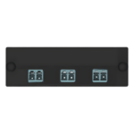 PANDUIT FAP3WAQDLCZ – Placa Acopladora de Fibra Óptica / 6 Fibras LC Duplex / Multimodo OM3/OM4 / Cerámica Zirconia / Color Aqua