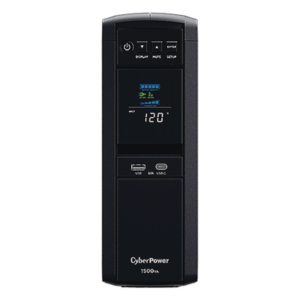 CYBERPOWER CP1500PFCLCDA – UPS de Torre / 1500 VA / 900 W / Onda Senoidal Pura / Línea Interactiva / 10 Tomas NEMA 5-15R / AVR / Supresión 1030 J