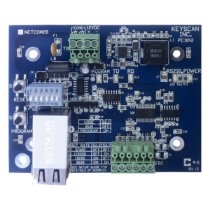 KEYSCAN-DORMAKABA NETCOM2 – Convertidor RS232 a TCP/IP / 12 VDC / 30 m / RJ45 10/100 Base-T / 5 a 70 °C / 3.031' x 3.896'