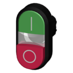 SIEMENS 3SU10003BB420AK0 – Botón Doble Tipo Domino / 22 mm / IP69K / Verde-Rojo / Indicación I/O / Plástico