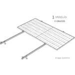 BASEL KITBASEL1X1A0 – Sistema de Montaje Solar / Techo Plano / 1 Módulo / Inclinación 15° / Resistencia Viento 140 km/h / Área 4 m² (43.1 ft²)