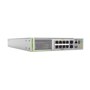 ALLIED TELESIS AT-GS980MX/10HSM-10 – Switch Stackable L3 / 8x Multi-Gigabit 100M/1/2.5/5G PoE++ / 2x SFP+ / 500W PoE / ½ Ancho de Rack