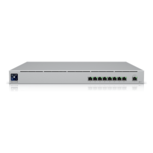 UBIQUITI USW-MISSION-CRITICAL – Switch PoE Administrable / 8 Puertos PoE+ y PoE++ / 120 W Totales / Batería UPS 368 Wh / 2 Salidas AC 230 V / Rack 1U