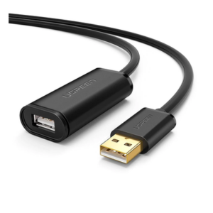 UGREEN 10319 – Cable de Extensión Activo USB 2.0 / 5 m (16.4 ft) / Amplificador FE1.1S / Velocidad 480 Mbps / Macho-Hembra / Triple Blindaje