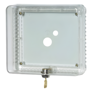 HONEYWELL HOME RESIDEO TG511A1000/U – Guarda Antimanipulación para Termostato / Policarbonato Transparente / Montaje Vertical u Horizontal / Cerradura con Llave / Tamaño Mediano