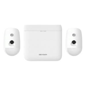 HIKVISION AX-PRO-KIT-GSM-PIR-CAM – Kit de Alarma Inalámbrico / Hub GSM 3G/4G con Batería de Respaldo / 2 Detectores PIR con Cámara / 48 Zonas / Inmunidad a Mascotas 30 kg