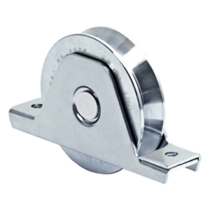 COMUNELLO 1151-4570-001 – Rueda para Puerta Corrediza / 16 cm (6.3 in) / Acero Galvanizado / Carga 640 kg / Canal Tipo V