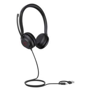 YEALINK UH35-DUAL-TEAMS-USB-C/A – Diadema USB Profesional / Cancelación de Ruido 60% / Altavoz 35 mm / Micrófono Dual / Luz de Ocupado / Diseño Ergonómico