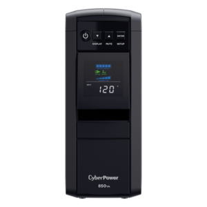 CYBERPOWER CP850PFCLCD – UPS de 850 VA/510 W, Topología Línea Interactiva, Entrada 120 Vca NEMA 5-15P, Onda Senoidal Pura, Tipo Torre, Con 10 Tomas NEMA 5-15R