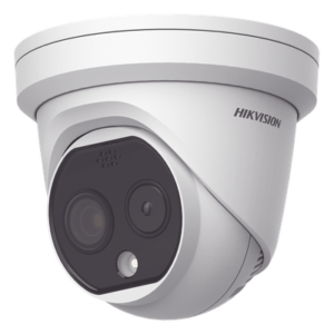 HIKVISION DS-2TD1217-2/QA – Turret IP Dual / Térmica 1.8 mm (160 x 120) / Óptico 2 mm (4 Megapixel) / Detección de Personas 53 mts / 15 mts IR / Exterior IP67 / PoE / Termométrica / Detección de Temperatura / Sirena y Luz / Micro SD 32 GB Incluida