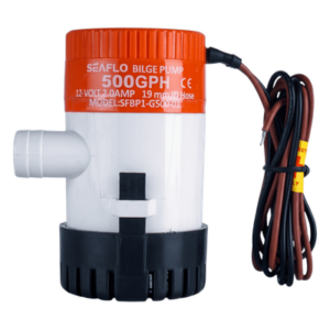 SEAFLO SFBP1-G50-01 – Bomba de Achique Sumergible / 500 GPH (1893 LPH) / 12V CD / Anti-Airlock / Sellos Herméticos / Filtro Removible