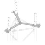 SYSCOM TOWERS SJB-30G – Brida de Retenida / Tipo Delta / Punto de Apoyo Central / Galvanizado por Inmersión en Caliente / Tornillería Grado 5