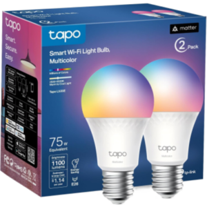 TP-LINK TAPOL535E2PACK – KIT 2 Focos Smart Wi-Fi Light Multicolor / 1100 Lúmenes (brillo máximo) / 16 Millones de Colores / Temperatura de Color 2500-6500K / Matter Compatible / 9.5W