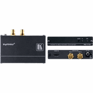 KRAMER FC-113 – Conversor de Formato HDMI a 3G HD-SDI | 1 Entrada HDMI | 2 Salidas SD/HD/3G HD-SDI BNC | Tasa de Datos hasta 3 Gbps | Audio Embebido | Compatible HDTV | Multi Estándar SMPTE 259M, 292M y 424M | LED Active Input |