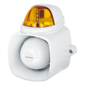 ENFORCER SECOLARM SH816SSMQ/A – Sirena con Luz Estroboscópica Autónoma / 115 dB / IP65 / Audio MP3-WAV / Megafonía 20 W / 12 VCD