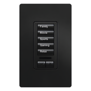 LUTRON ELECTRONICS RRDW5BRLMN – Teclado de Pared Programable / 5 Botones de Escena / Subir-Bajar / Retroiluminado / RF Clear Connect / Alcance 9 m (29.5 ft) / Control de Iluminación y Cortinas