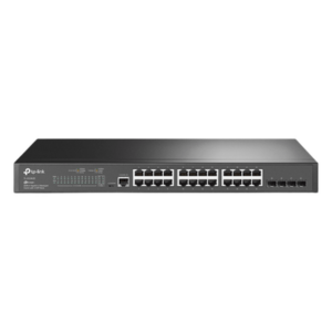 TP-LINK TL-SG3428 – Switch Gigabit Administrable / 24 Puertos RJ45 / 4 Puertos SFP 1G / 56 Gbps / Sin Ventilador / Omada SDN