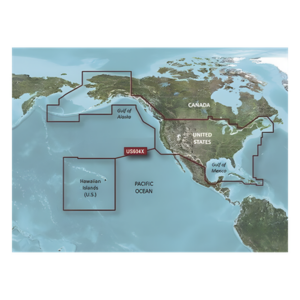 GARMIN 10-C1018-20 – Mapa náutico / Cobertura costera EE.UU., Canadá oeste, Caribe / Contornos 1' / Sombreado 10 rangos / Auto ruta / Datos Garmin y Navionics