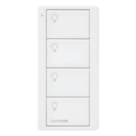 LUTRON ELECTRONICS PJ24BGWHL31 – Control Remoto Inalámbrico / 4 Botones / 3 Escenas de Iluminación / RF 431-437 MHz / Alcance 18 m (59 ft) / Batería 10 Años