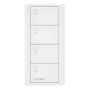 LUTRON ELECTRONICS PJ24BGWHL31 – Control Remoto Inalámbrico / 4 Botones / 3 Escenas de Iluminación / RF 431-437 MHz / Alcance 18 m (59 ft) / Batería 10 Años