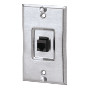 PANDUIT KWP5EY – Placa de Pared / 1 Puerto Keystone / Cat5e / Acero Inoxidable / 2.74 x 4.50 pulgadas