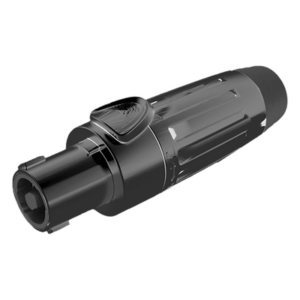 SEETRONIC SLDF4-B – Conector Speakon Hembra / 4 Polos / 30 A / IP54 Acoplado / Carcasa Metálica Negra / AWG10