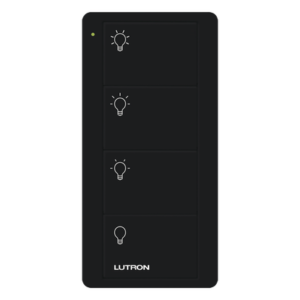 LUTRON ELECTRONICS PJ24BBLL31P – Control Inalámbrico de Escenas / 4 Botones / RF 431-437 MHz / Alcance 18 m (59.1 ft) / Batería 10 Años / Sin Cableado