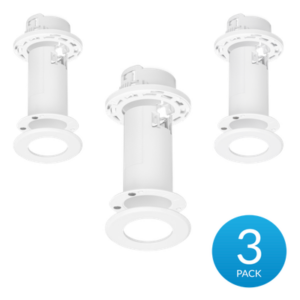 UBIQUITI FLEXHD-CM-3 – Montaje de techo empotrado / Perfil bajo 51 mm (2") / Placa magnética 85 mm (3.33") / Corte 54 mm / Kit 3 unidades