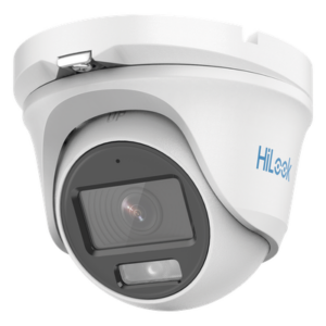 HiLook by HIKVISION THC-T129-MS – Cámara Turret TURBOHD / 2 Megapixel / Color 24/7 / Luz Blanca 20 m (65.6 ft) / Ángulo 102° / Micrófono Integrado / IP66