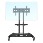 NB-EPCOM AVA1500601PNB – Soporte Móvil para Pantalla / 32" a 75" / Carga 45.5 kg (100 lbs) / VESA 200x200 a 600x400 mm / Altura Ajustable 1120-1520 mm (3.67 a 4.99 ft) / Base para Accesorios / 4 Ruedas 360°