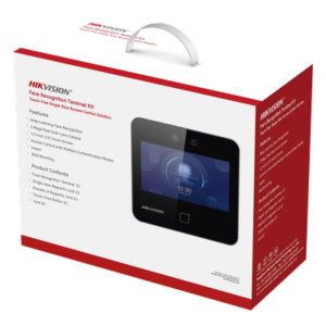 HIKVISION DS-KAS343 – Terminal de Control de Acceso / Reconocimiento Facial 1,500 Rostros / Lector QR y MIFARE / Pantalla Táctil 4.3 Pulgadas / Videoportero 2 MP / Electroimán 600 lbs