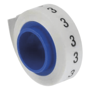 PANDUIT PMDR-3 – Rollo de Etiquetas Marcadoras / Pre-Impresas Número 3 / Poliéster Blanco / 2.4 m (7.87 pies)