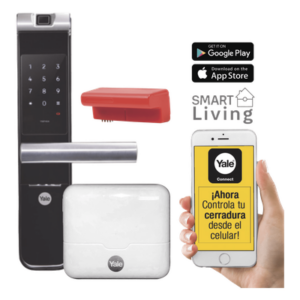 YALE-ASSA ABLOY MX81861 – Kit Cerradura Electrónica Inteligente / Biometría y Código PIN / Control Remoto por Smartphone / Wi-Fi / 200 Usuarios / Puertas 35-90 mm