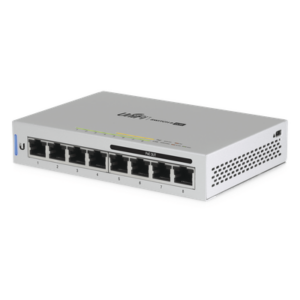 UBIQUITI US-8-60W – Switch administrable capa 2 / 8 puertos Gigabit / 4 puertos PoE 802.3af / 60W / 0.49 x 0.33 x 0.10 ft