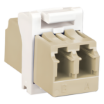 SIEMON MX-F1-LC-02C – Módulo Acoplador de Fibra Óptica / LC Duplex / 2 Fibras / Monomodo y Multimodo / Diseño Plano / Color Blanco
