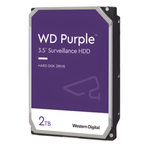 Western Digital (WD) WD23PURZ – Disco Duro para Videovigilancia / 2 TB / SATA III 6 Gb/s / 256 MB Caché / 3.5 Pulgadas / 64 Cámaras / 5400 RPM