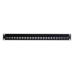 SIEMON Z6-PNL-24K – Patch Panel UTP de 24 Puertos / Categoría 6 / Plano / 1UR / Precargado con Jacks Z-MAX / Acero 18 Gauge