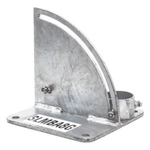 SYSCOM TOWERS SLM-BA-8G – Base para Mástil / Ajuste de Ángulo 0° a 60° / Acero Galvanizado / Mástil 1