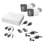 HiLook by HIKVISION HL-1080P-2B-TWA – Kit de Videovigilancia TurboHD / DVR 4 Canales / 2 Cámaras Bala 2 Megapixel / Dual Light 20 m (65.6 ft) + IR 30 m (98.4 ft) / Audio Bidireccional / Exterior IP67