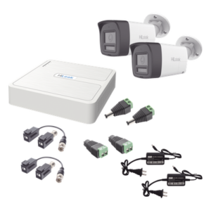HiLook by HIKVISION HL-1080P-2B-TWA – Kit de Videovigilancia TurboHD / DVR 4 Canales / 2 Cámaras Bala 2 Megapixel / Dual Light 20 m (65.6 ft) + IR 30 m (98.4 ft) / Audio Bidireccional / Exterior IP67