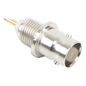 RF INDUSTRIES,LTD RFB-1116 – Conector BNC Hembra / Montaje Frontal D-Plano / Soldable / Níquel-Oro-Delrin / 4 Posiciones